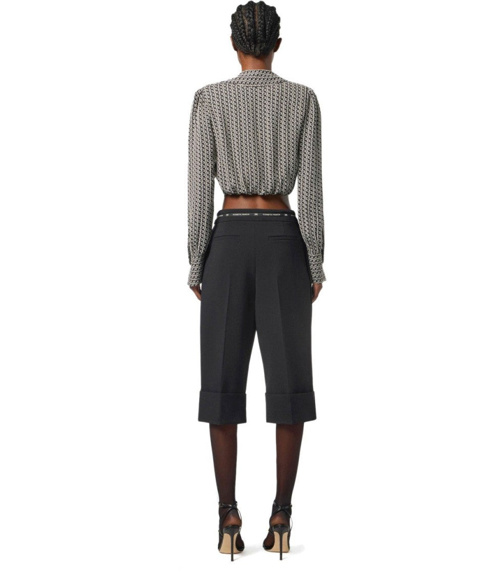 Elisabetta Franchi Black Bermuda Shorts