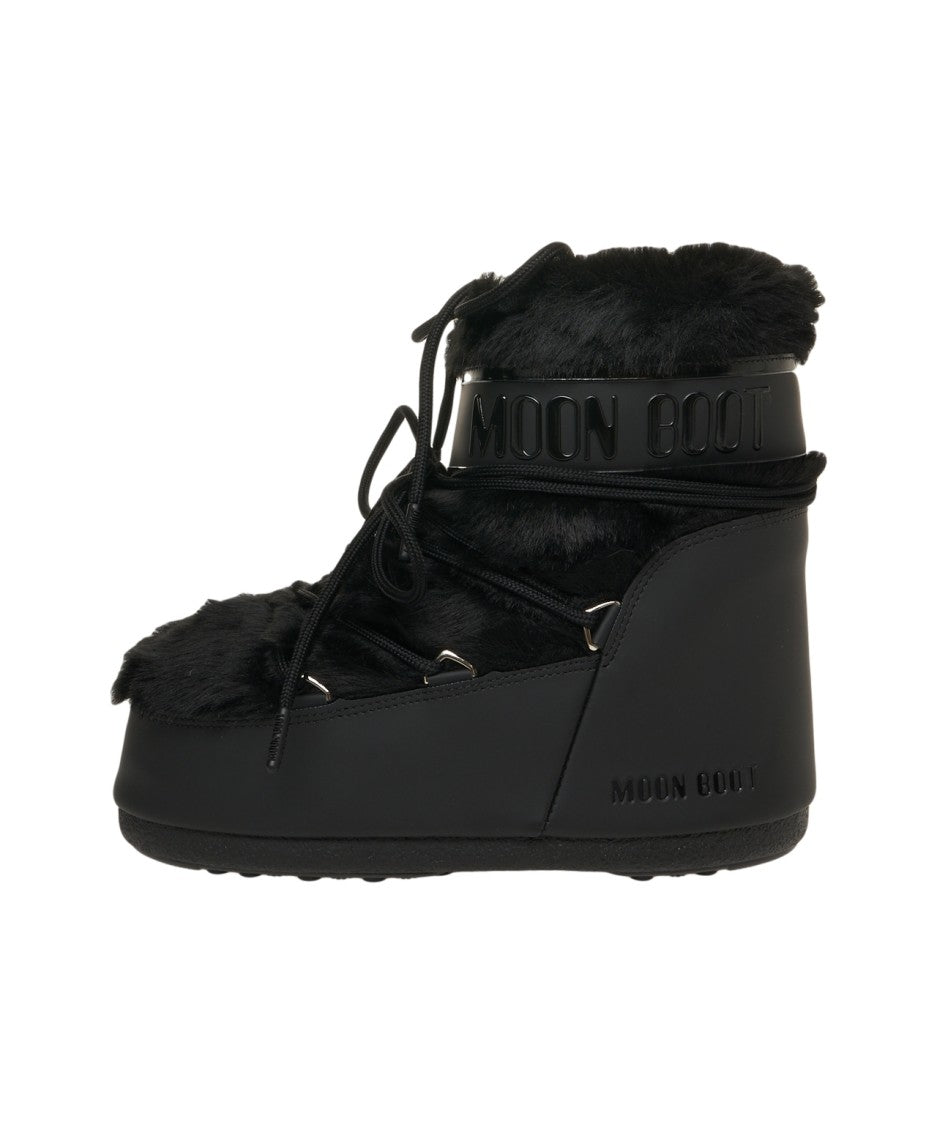 Moon Boot Iconic Faux Fur Ankle Boots With Lace-Up Detail
