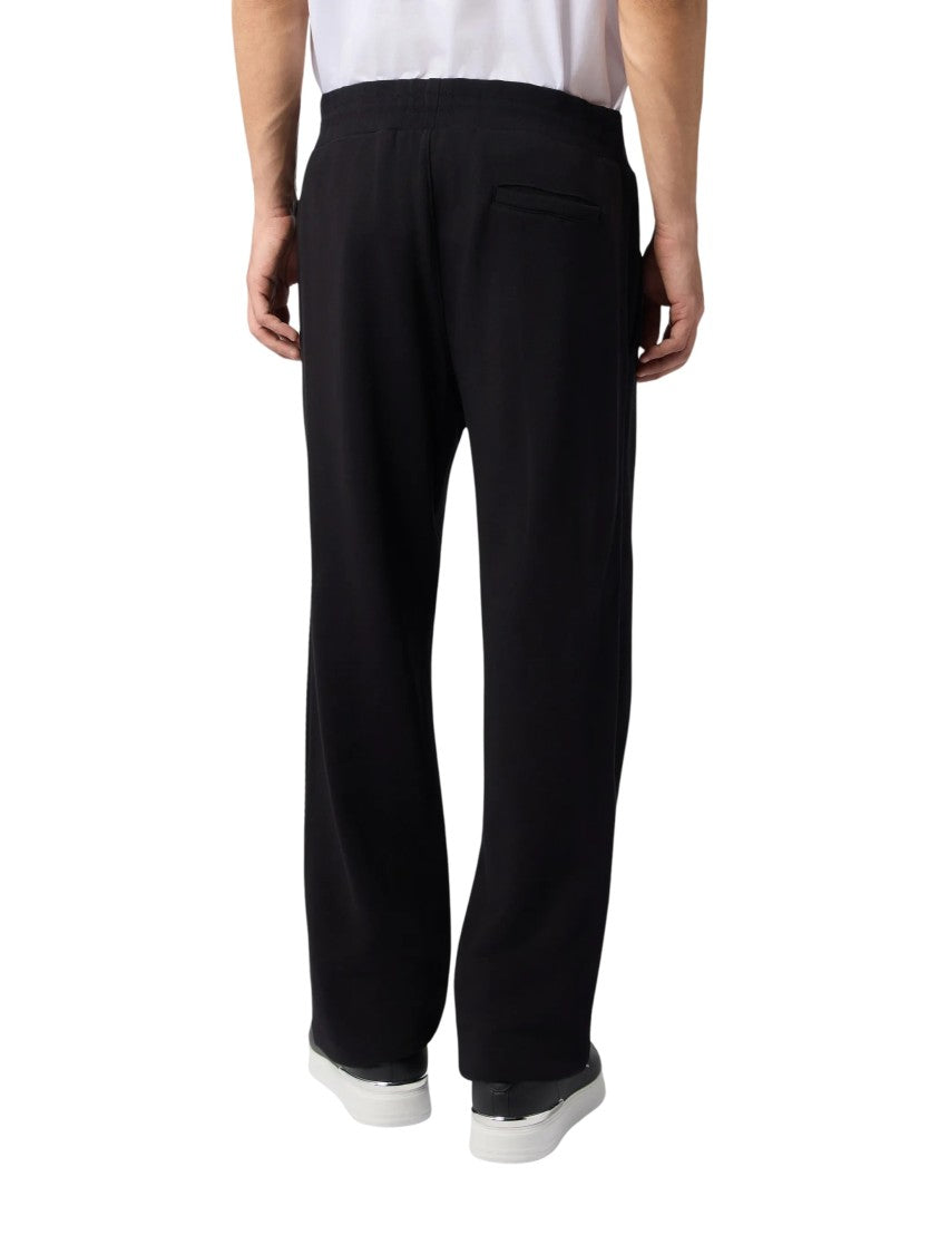 Philipp Plein Black Jersey Tracksuit Pants With Flared Hem