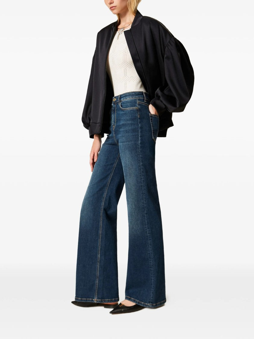 Twin-Set Medium Blue Wide-Leg Jeans Pants
