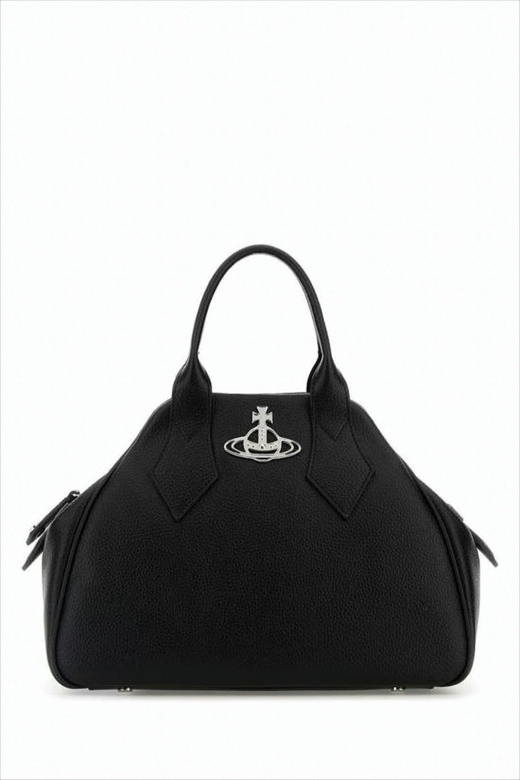 Vivienne Westwood Textured Synthetic Leather Tote Bag With Metallic Emblem