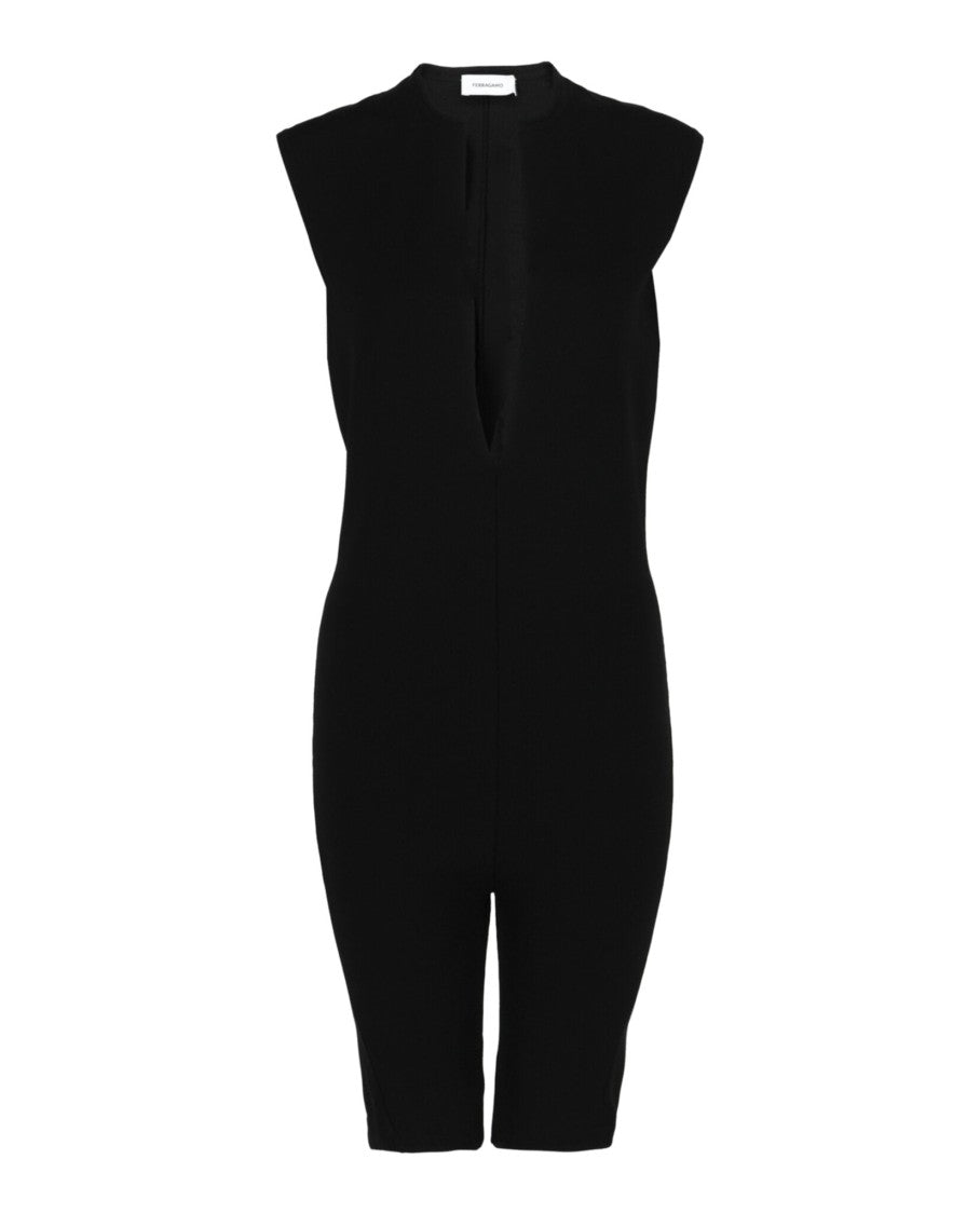 Ferragamo Plunging Sleeveless Romper