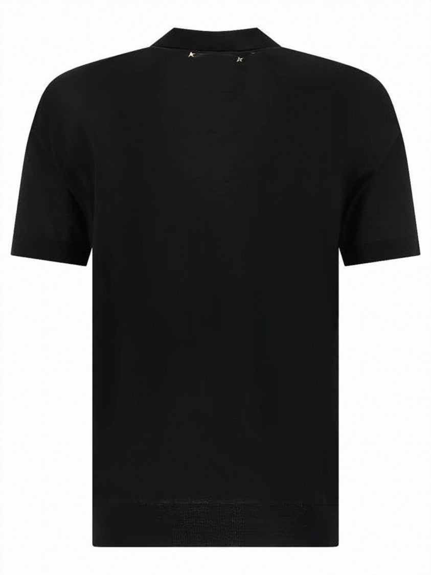 Golden Goose Short-Sleeve Polo Shirt With Metallic Star
