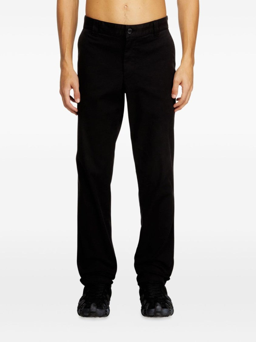 Diesel Sleek Black Trousers With Utility Pocket