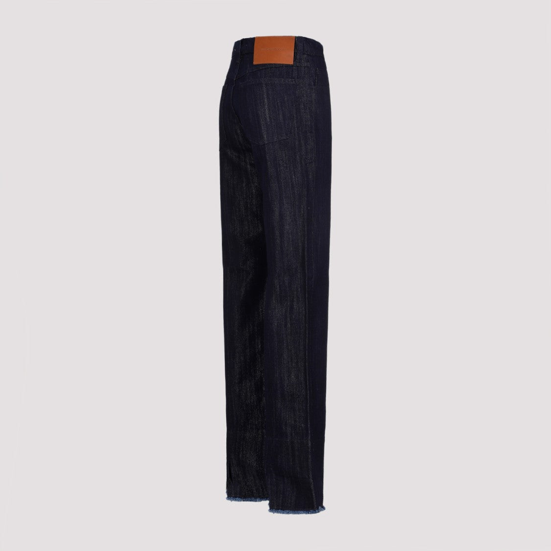 Victoria Beckham Blue Indigo Cotton Cropped High Waist Tapered Jeans