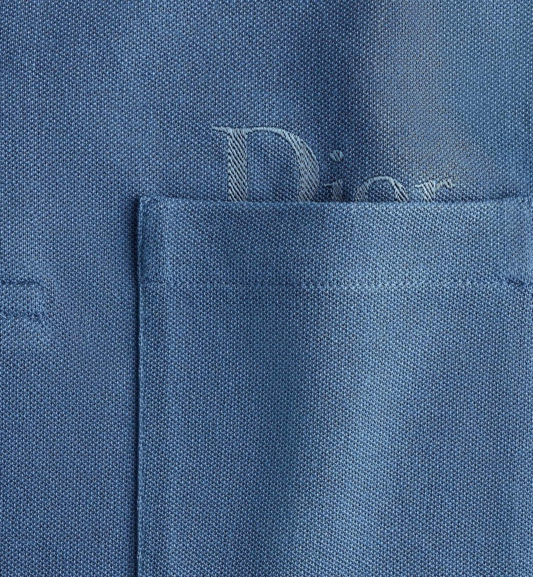 Christian Dior Textured Knit Polo Shirt With Embroidered Logo Detail
