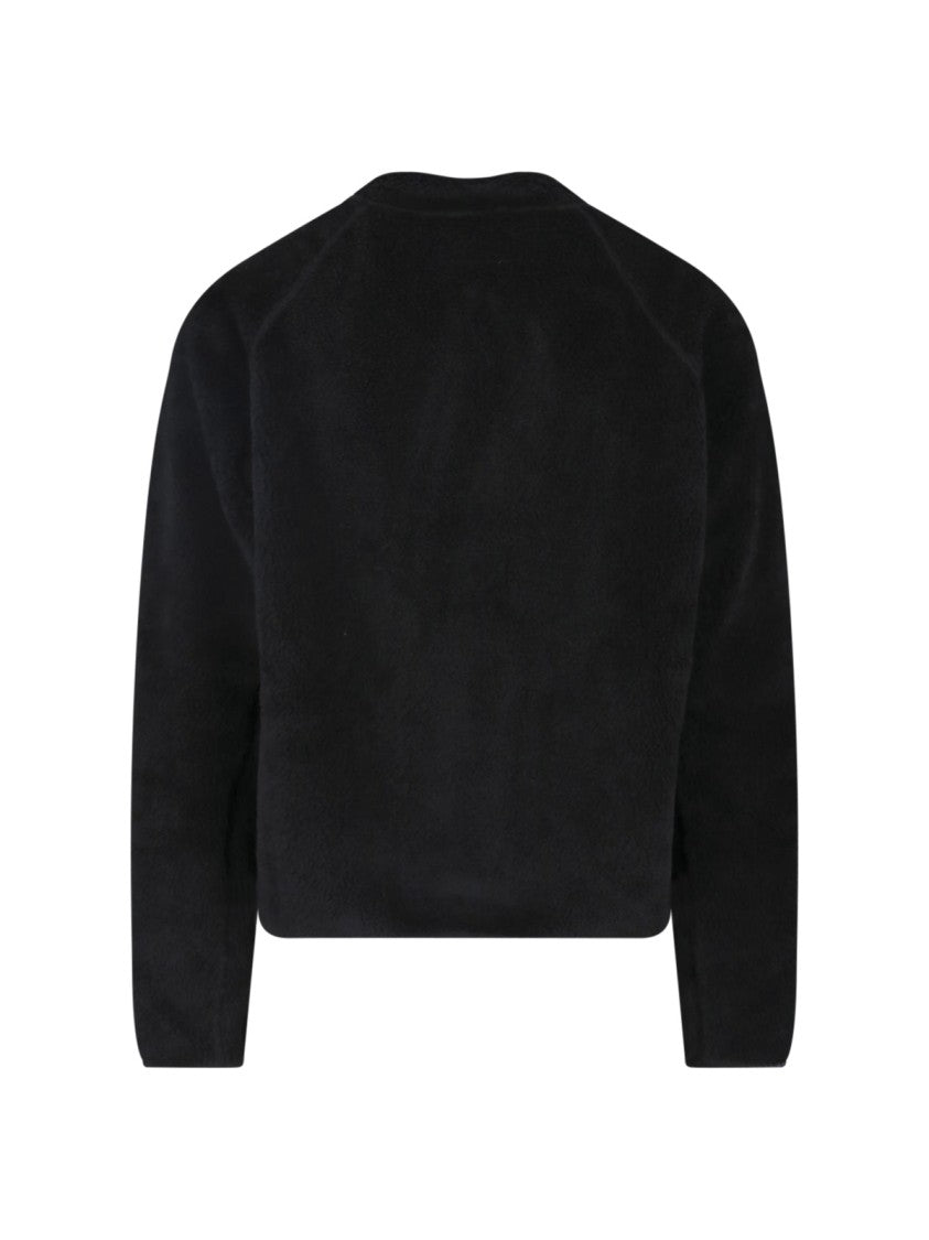Mm6 By Maison Margiela Black Fabric Teddy Zip Sweatshirt
