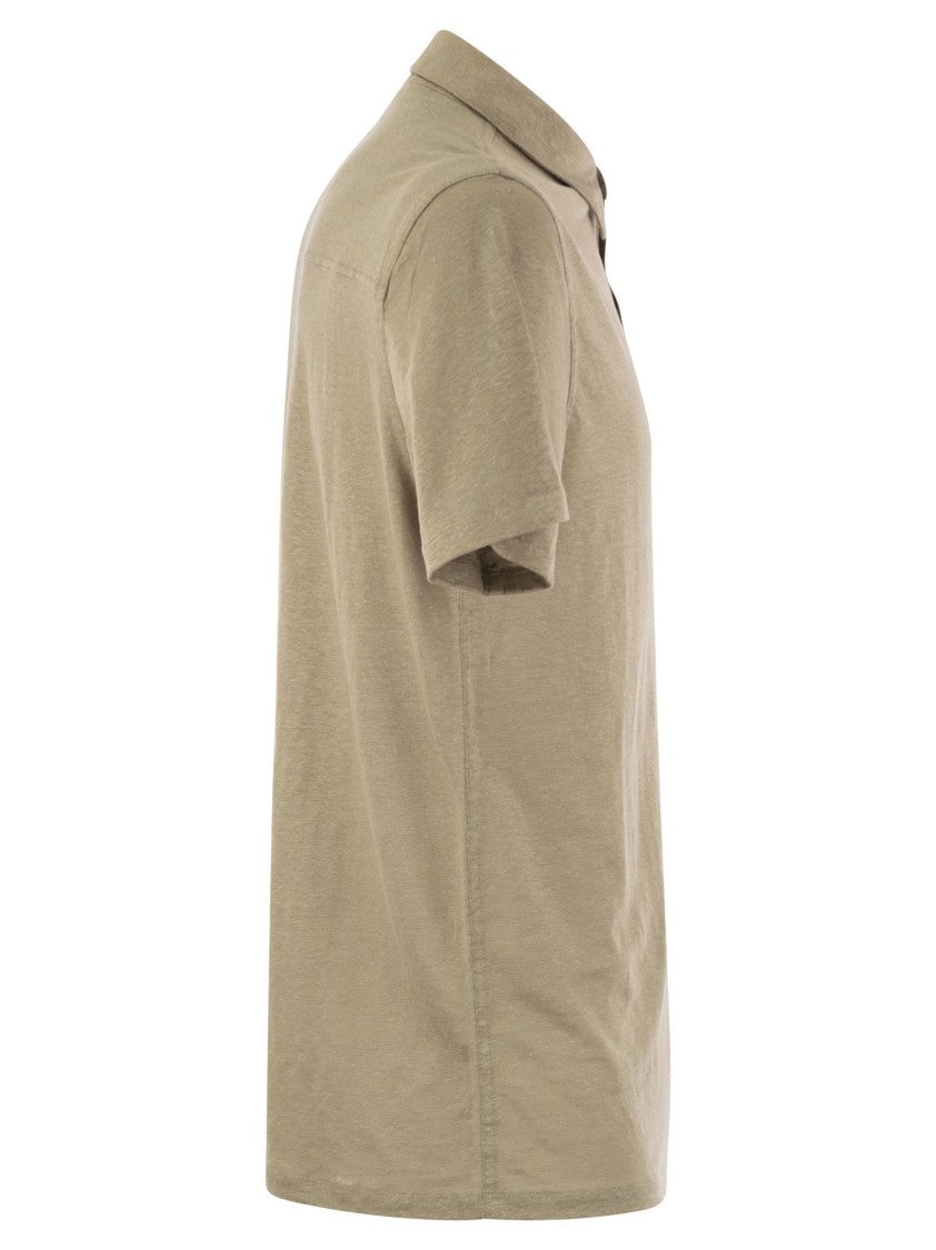 Majestic Linen Short-Sleeved Polo Shirt