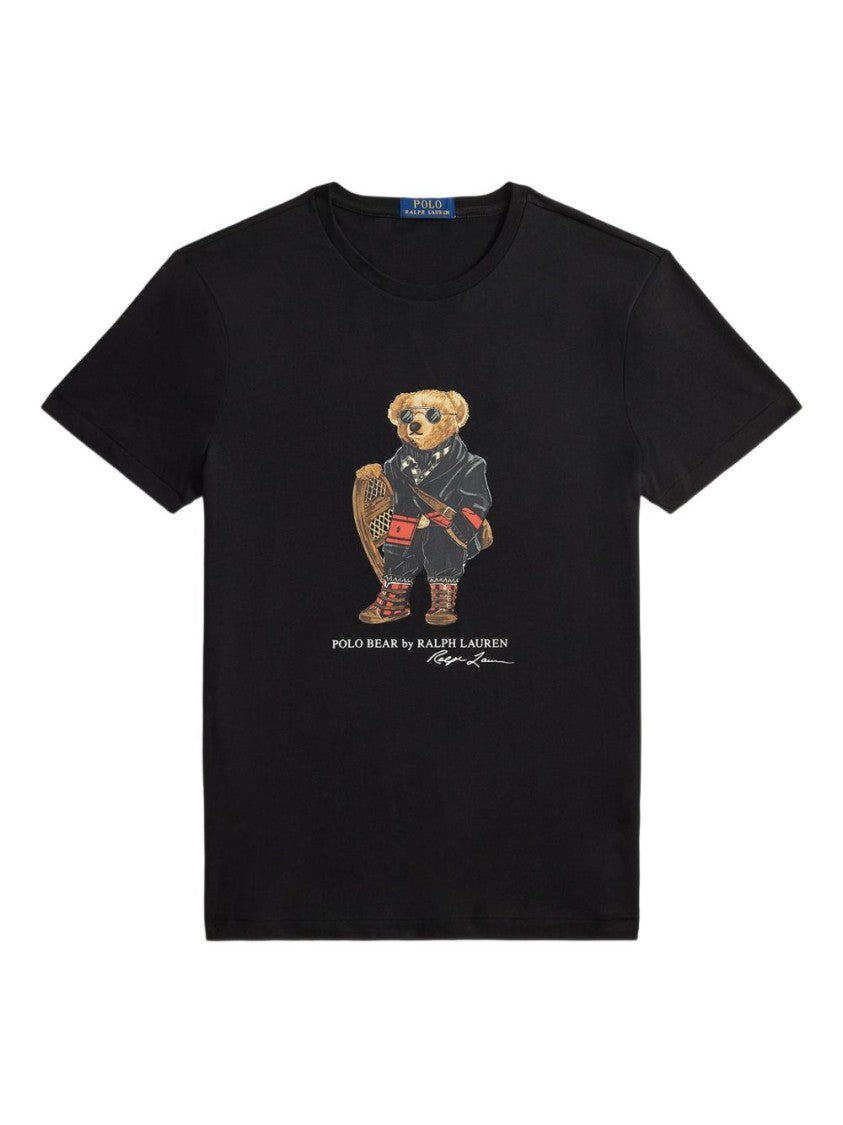 Polo Ralph Lauren Black Cotton Short-Sleeve T-Shirt With Bear Graphic