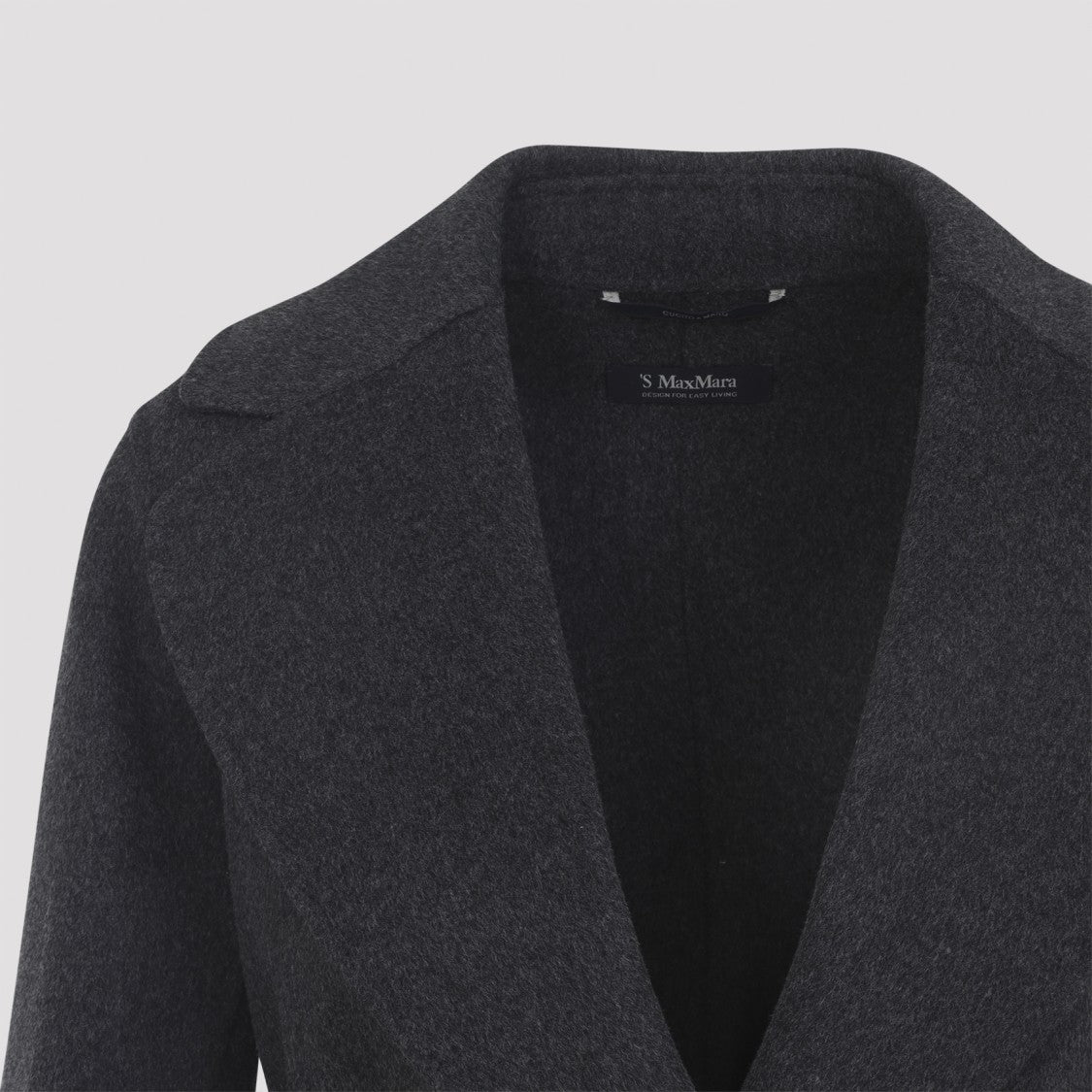 Max Mara Dark Grey Melange Poldo Wool Coat