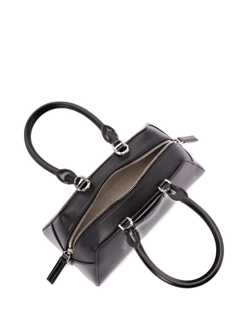 Givenchy Structured Black Handbag With Glossy Finish And Versatile Straps