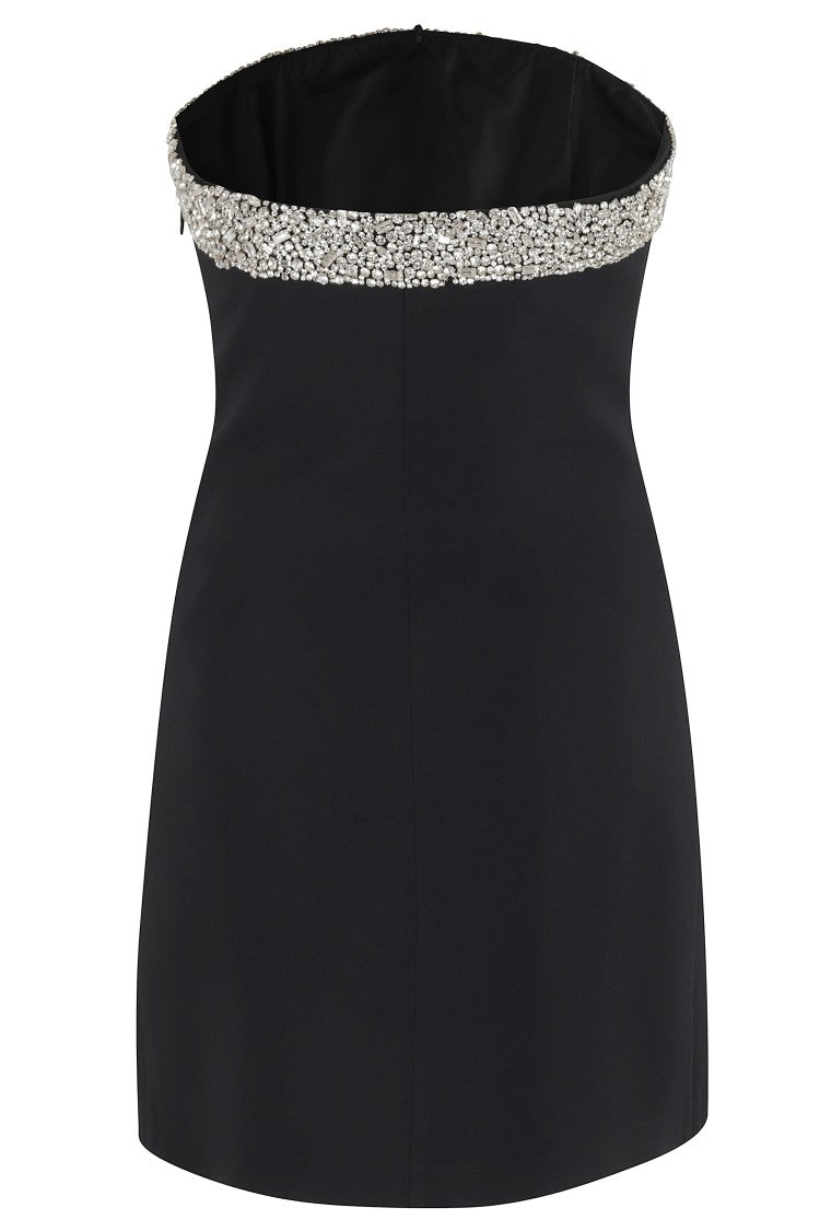 Amen Strapless Mini Dress In Black Crepe