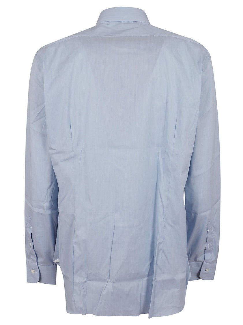 Barba Napoli Elegant Blue Neck Shirt With Soft Texture