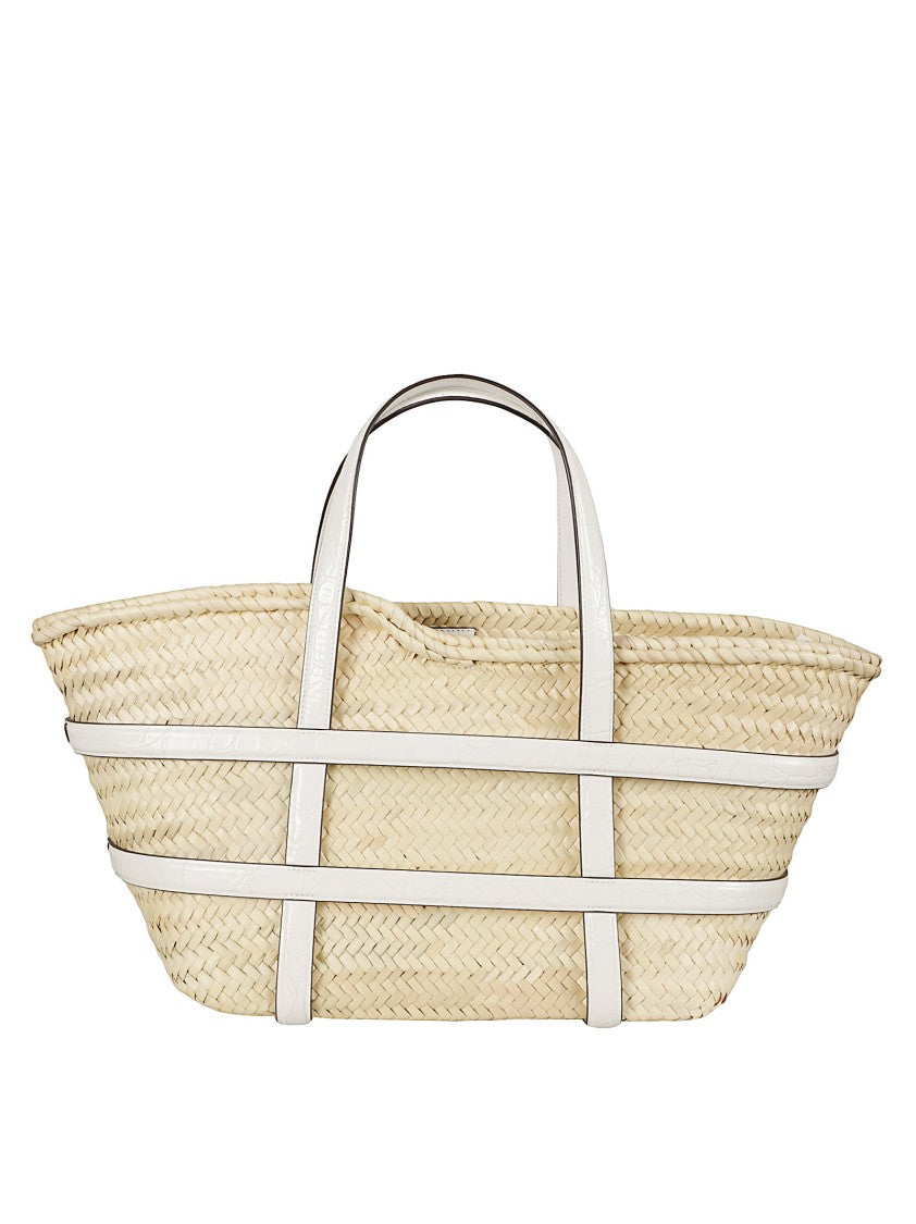 Tory Burch Structured Woven Raffia Tote