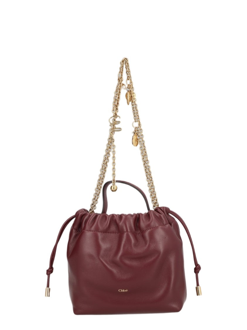 Chloé Burgundy Slouchy Charm Leather Shoulder Bag