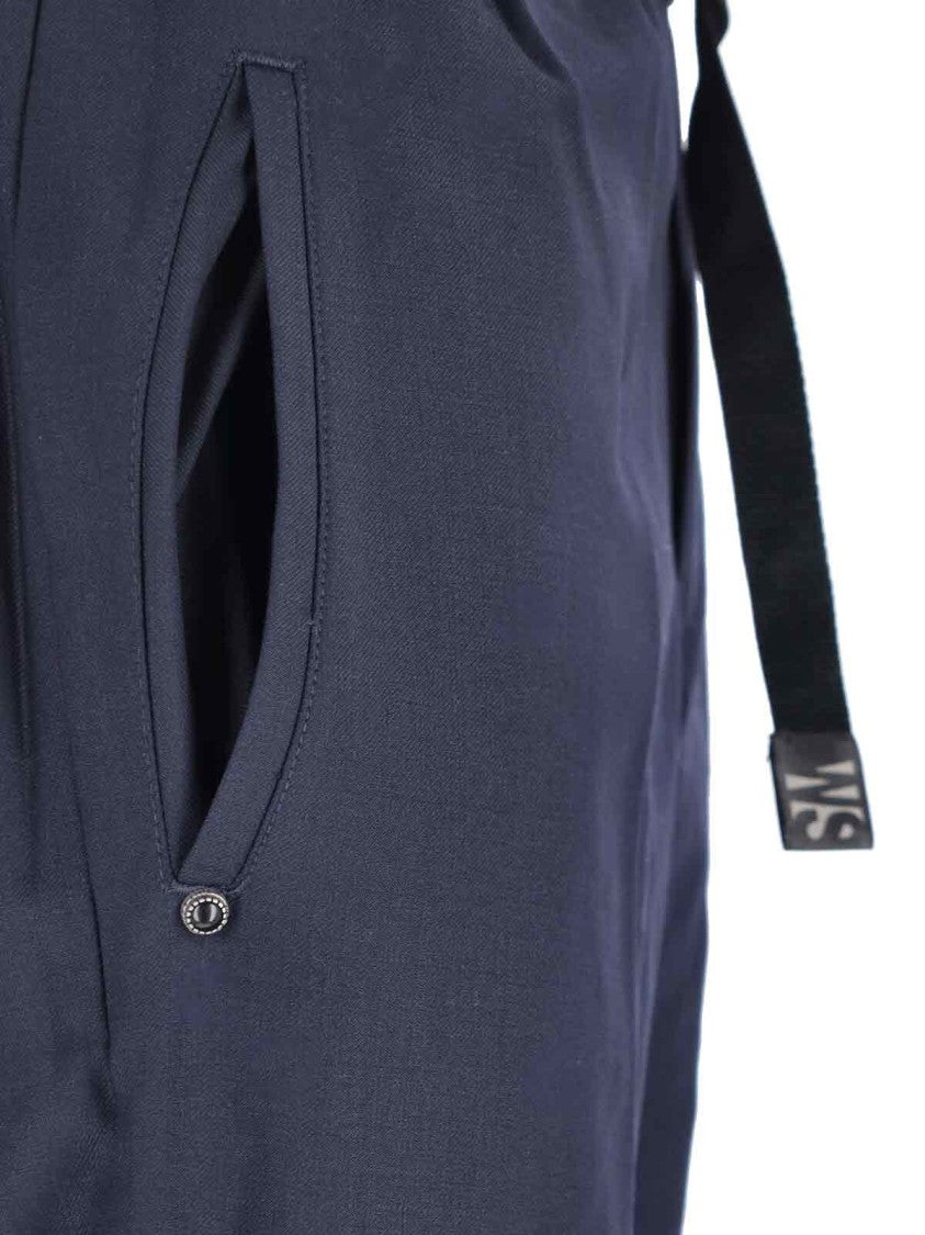 White Sand Wool-Blend Pants – Blue