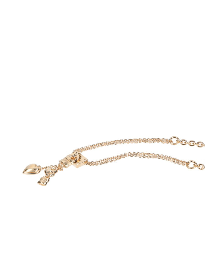 Chloé Gold-Tone Chain Necklace With Heart And Padlock Charms