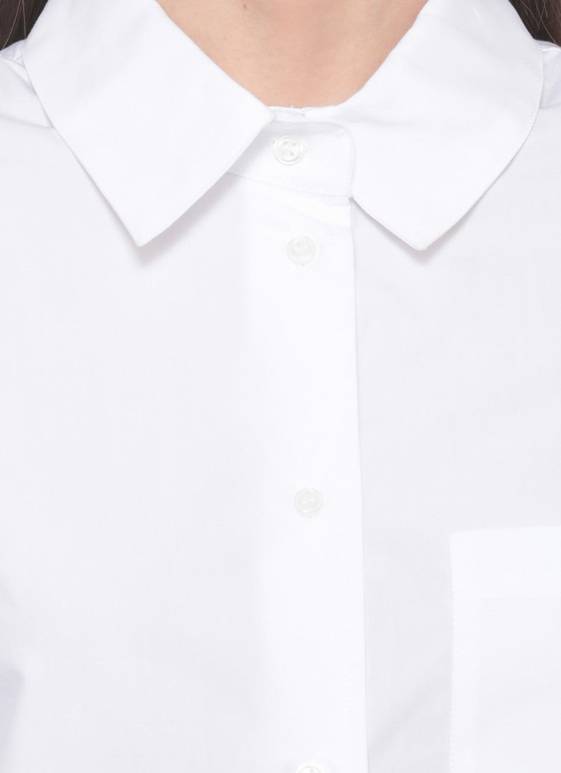 Loulou De Saison White Lee Embroidered Cotton Shirt