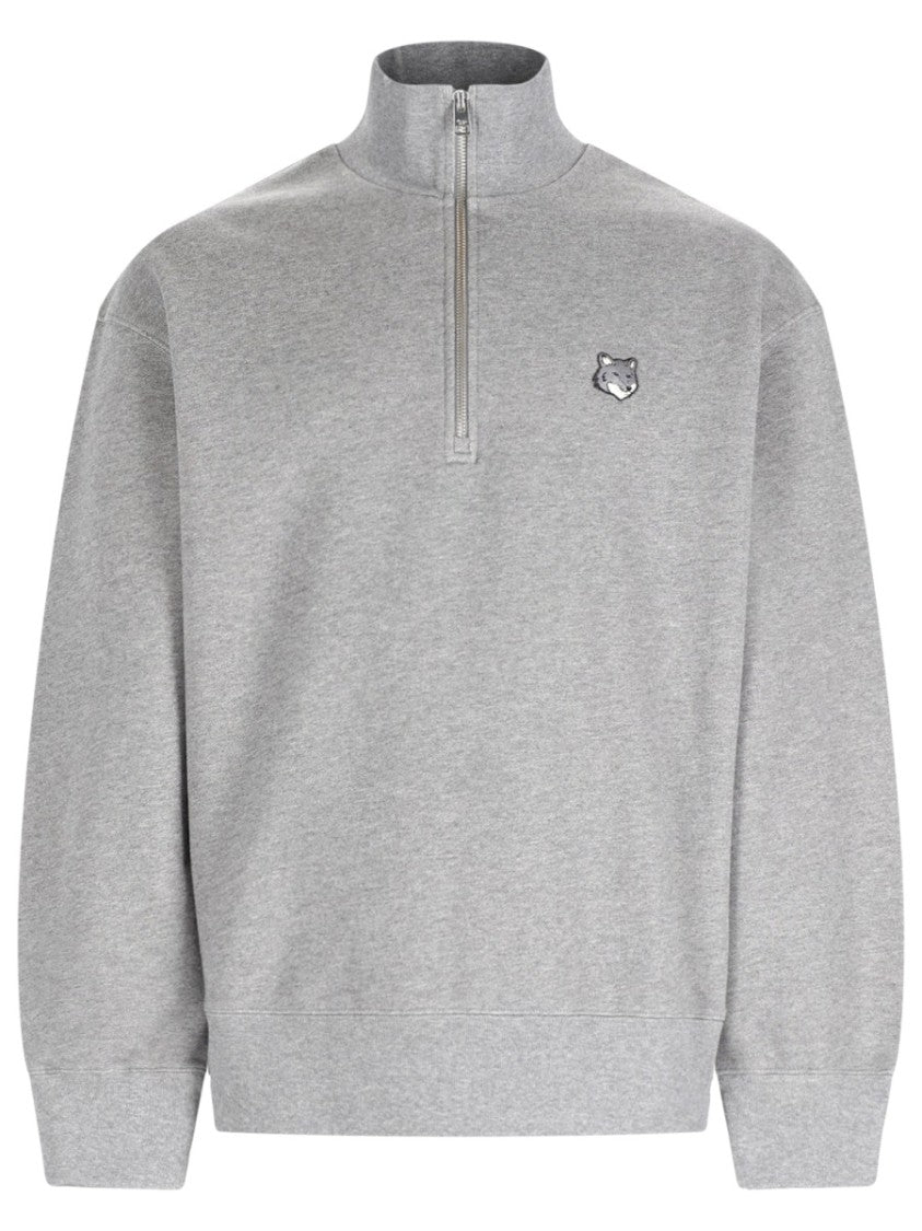 Maison Kitsuné Fox Head Cotton Half-Zip Sweatshirt