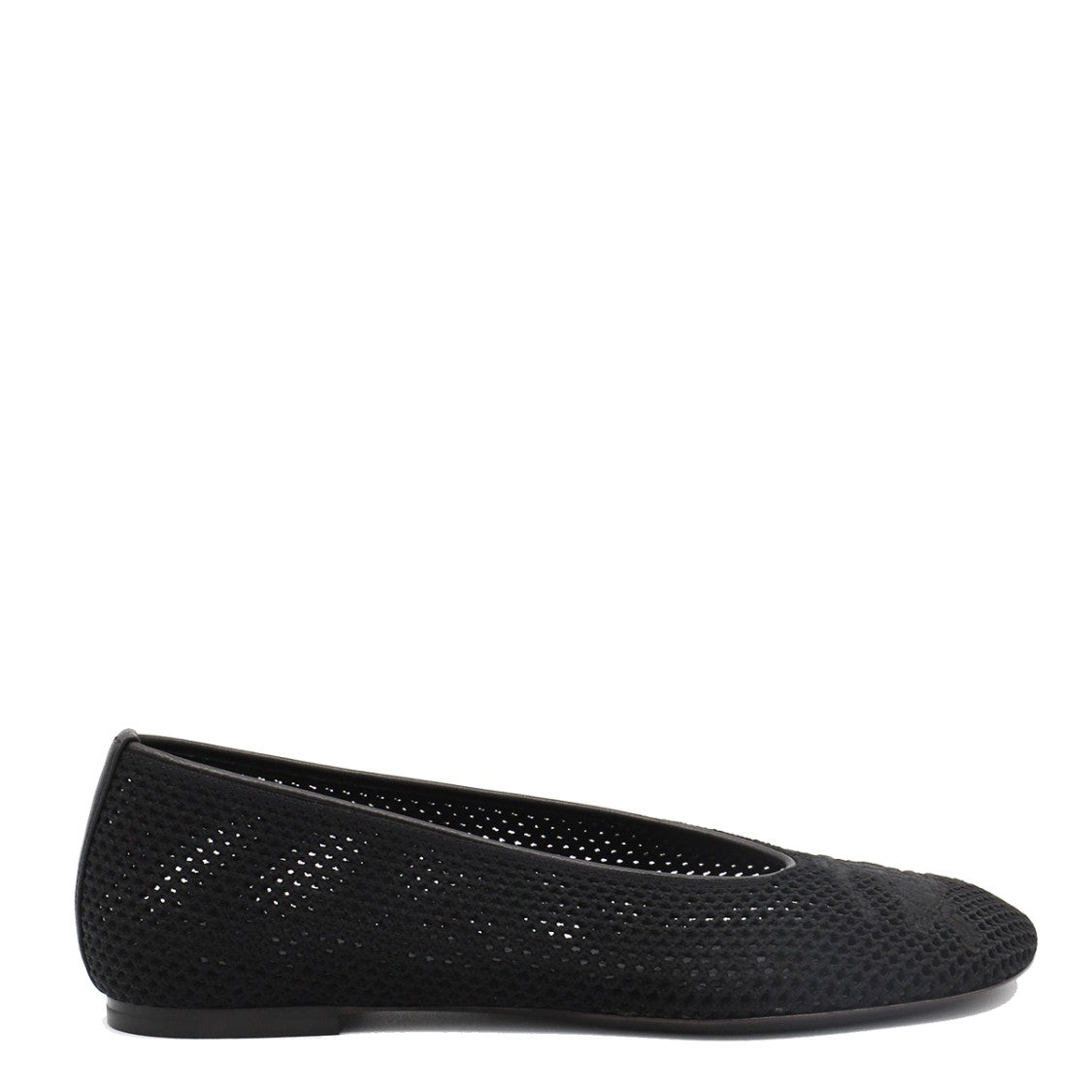 Burberry Black Leather Frontal Logo Flats