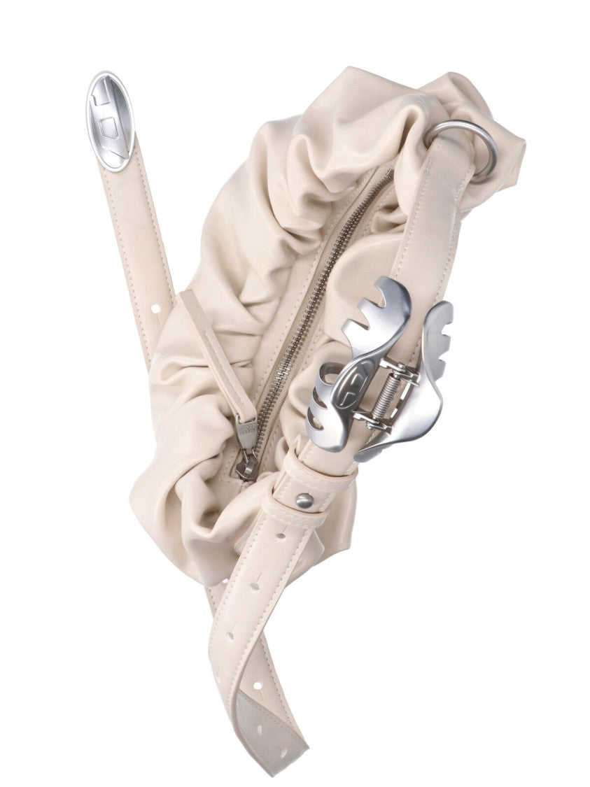 Diesel Cream Faux Leather Grab-D Shoulder Bag
