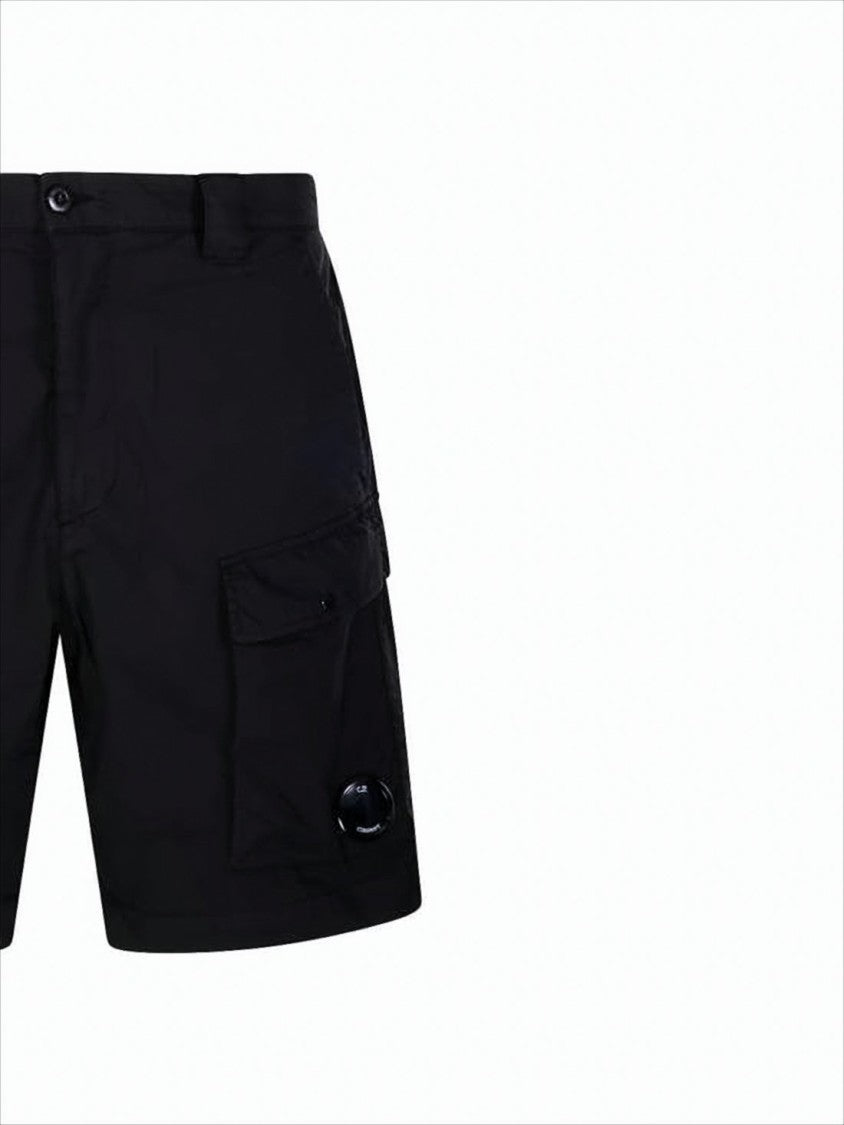 C.P. Company Tailored Black Shorts With Flap Pocket