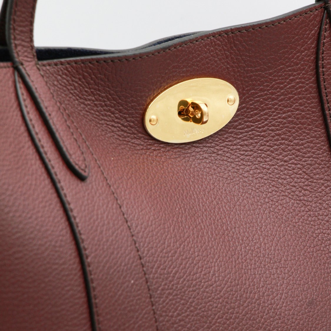 Mulberry Textured Leather Tote Bag With Gold-Tone Turn-Lock Closure