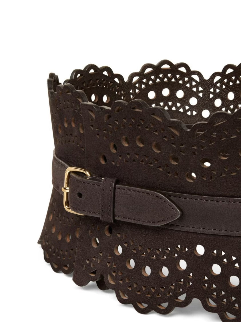 Alaïa Brown Leather Bustier Belt