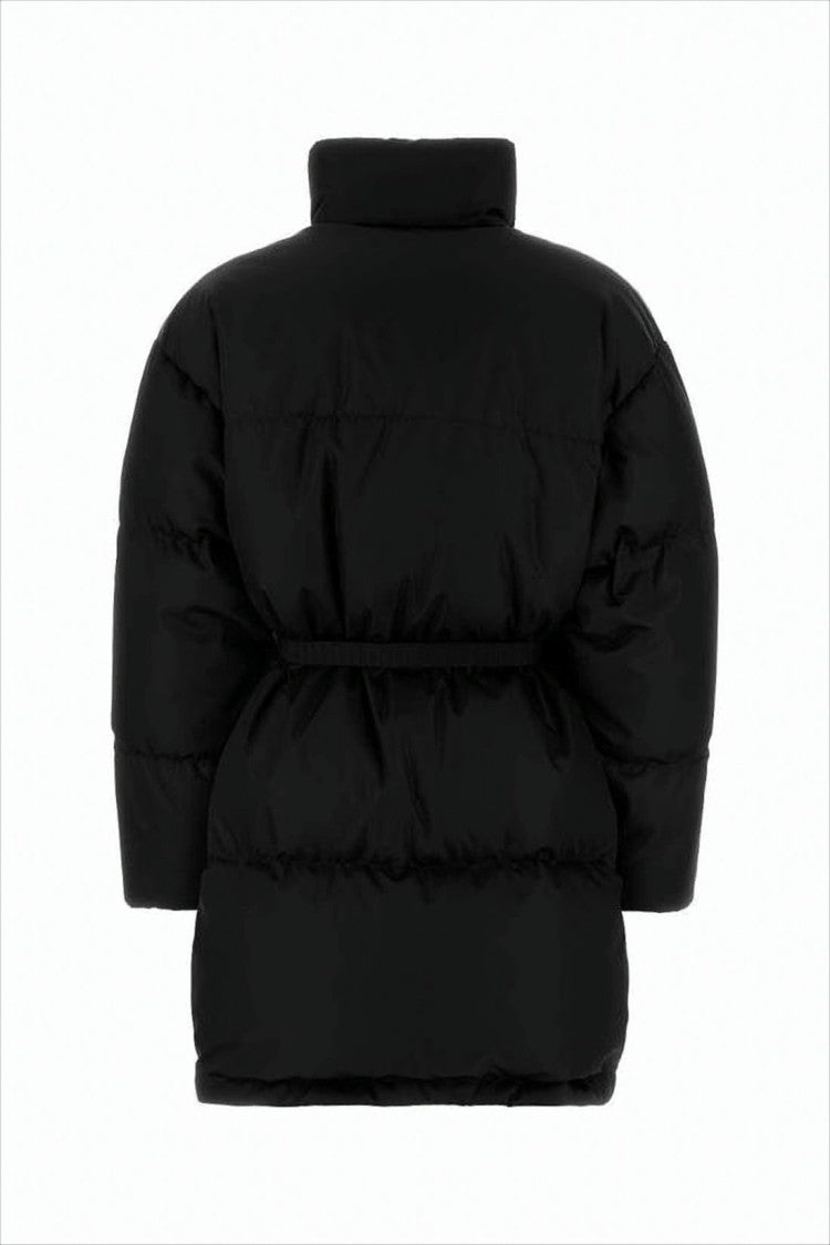Prada Padded Jacket With High Collar And Cinched Waist