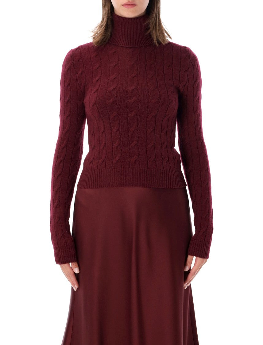 Polo Ralph Lauren Intricate Cable Knit Turtleneck Sweater With Ribbed Trims