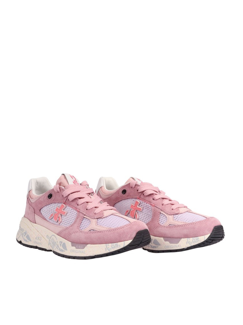 Premiata Mased Pink Suede Mesh Sneakers
