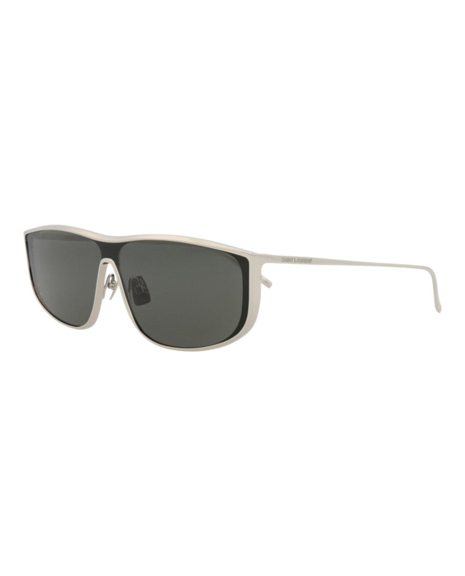 Saint Laurent Shield-Frame Metal Sunglasses