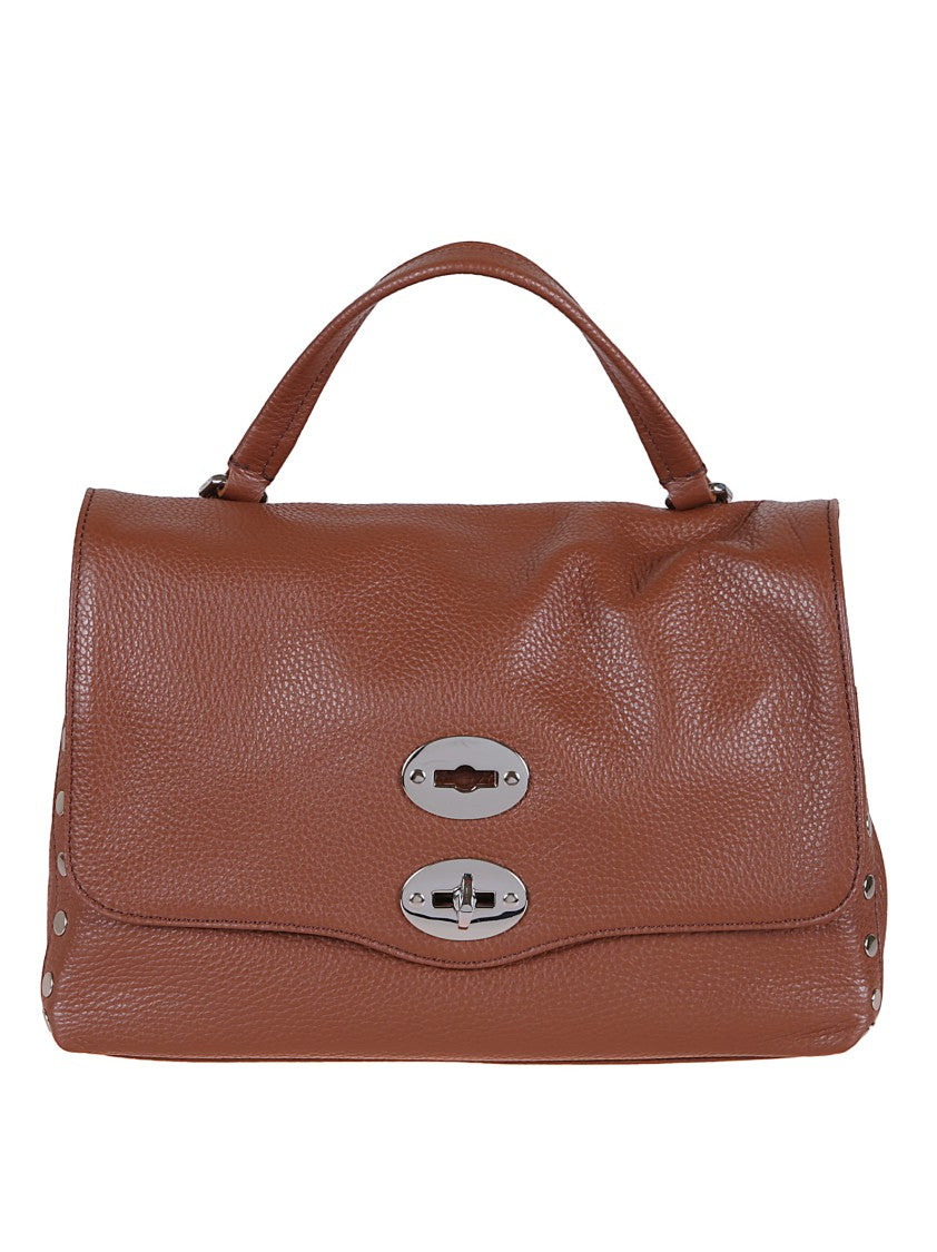 Zanellato Structured Calfskin Shoulder Bag With Twist Lock Closure