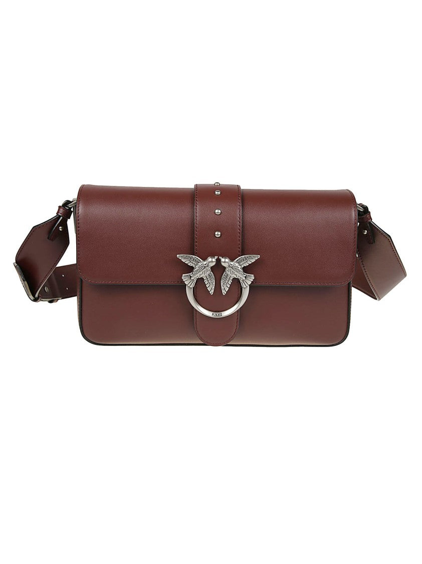 Pinko Love One Classic Leather Shoulder Bag