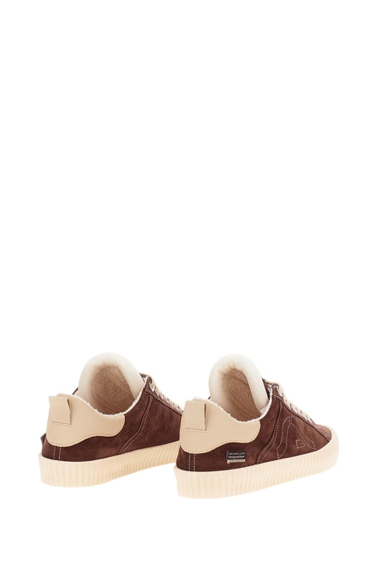 Springa Brown Wavy Suede Leather Sneakers