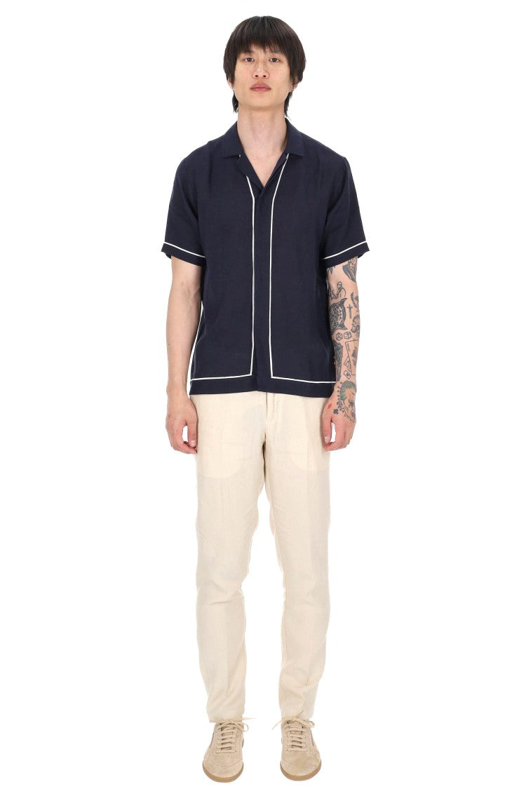 Orlebar Brown Maitan Double Piping Linen Casual Shirt