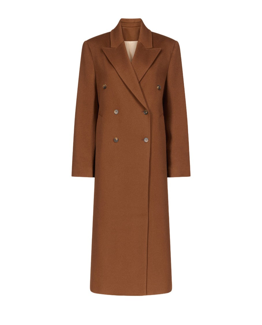 Loulou De Saison Long Double-Breasted Coat With Structured Lapels And Tailored Fit