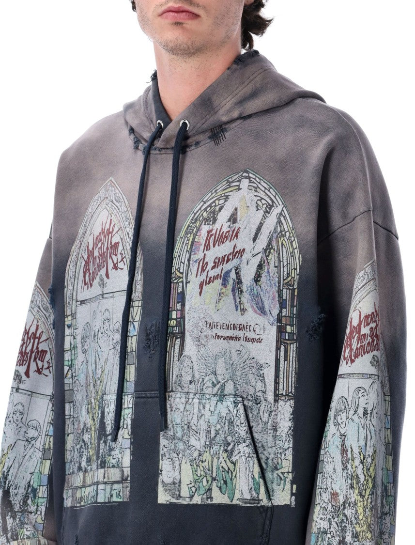 Who Decides War Motley Distressed Grey Hooded Pullover