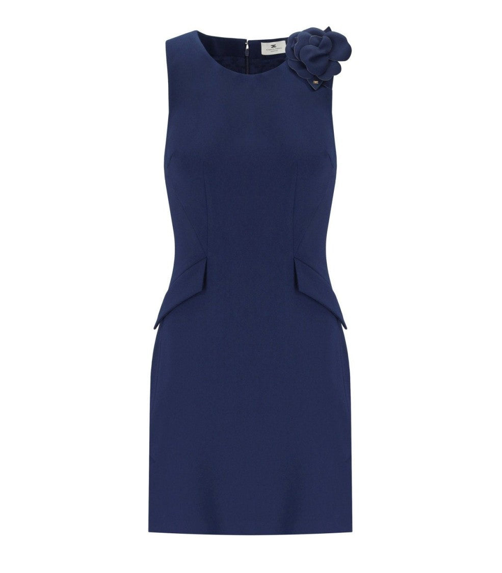 Elisabetta Franchi Oltremare Sheath Dress With Brooch