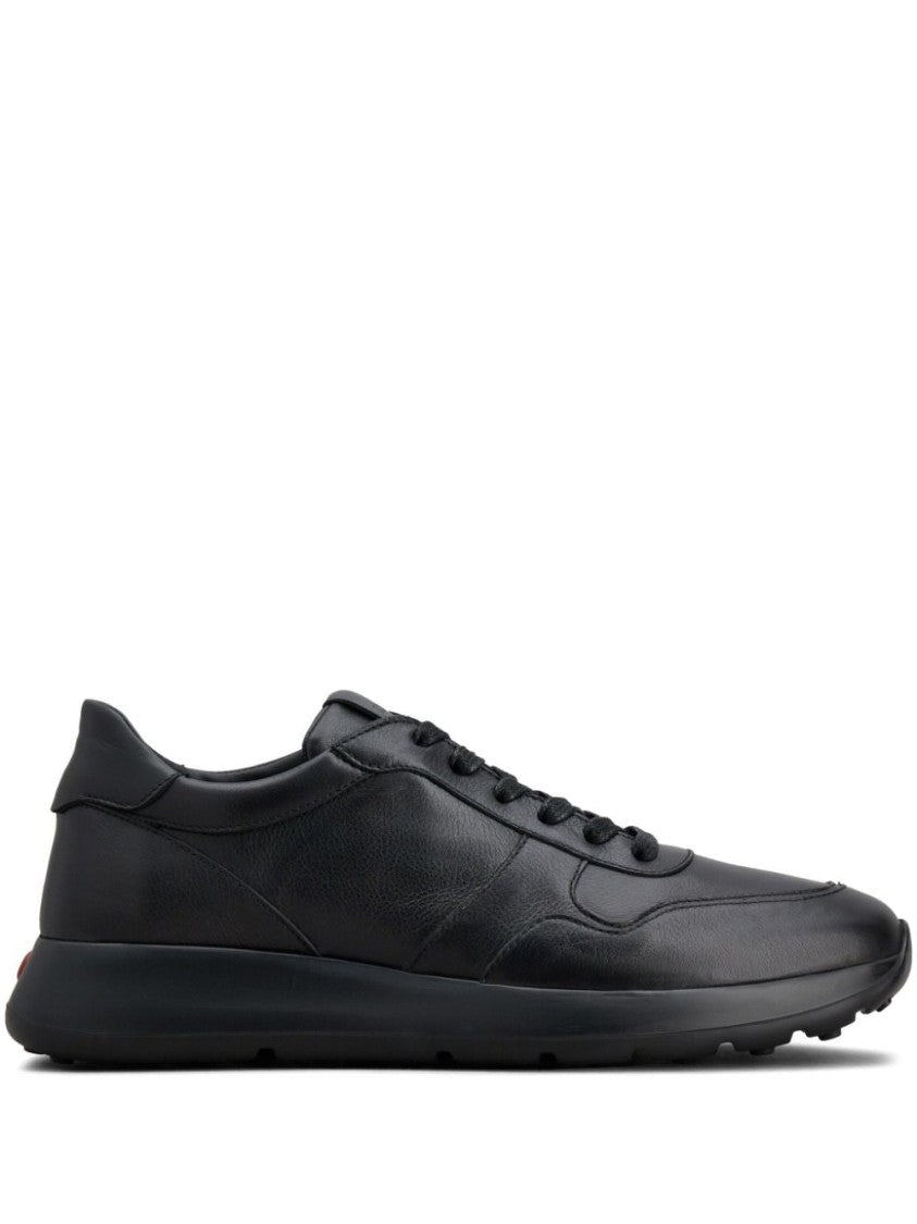 Tod's Minimalist Black Leather Trainers With Rubber Sole