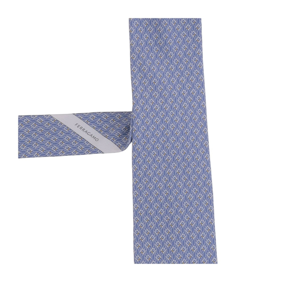 Salvatore Ferragamo Light Blue Patterned Silk Tie