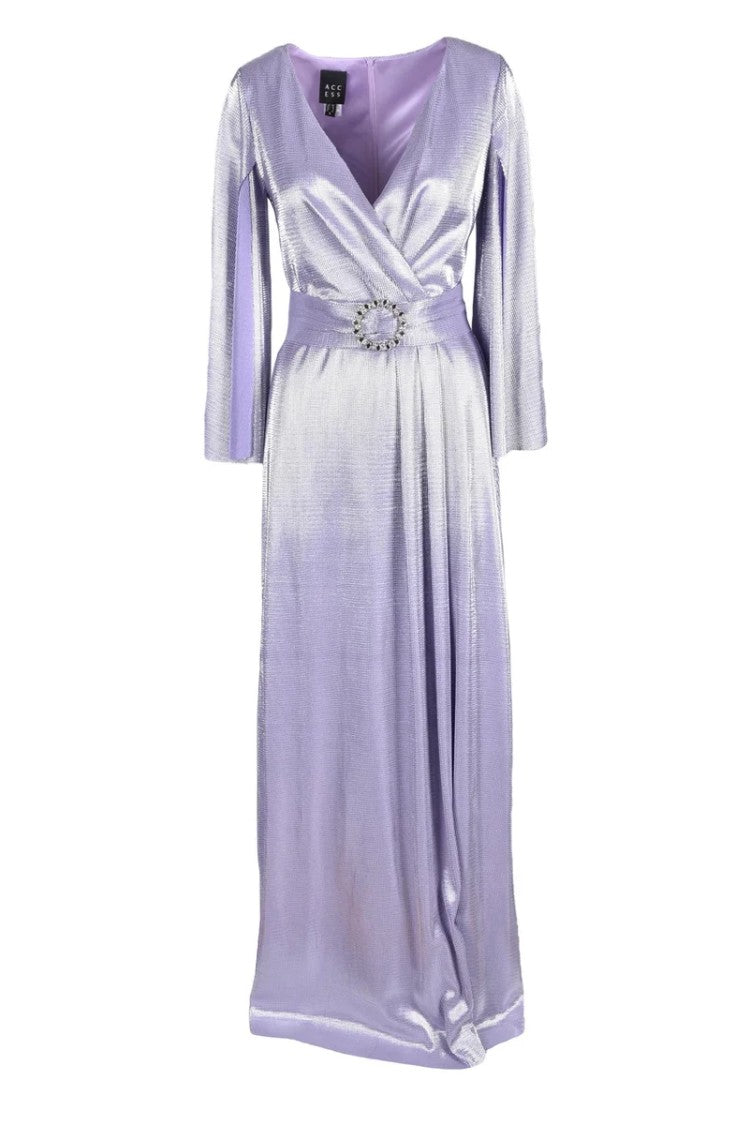 Access Fashion Maxi Dress With Zipper - Purple