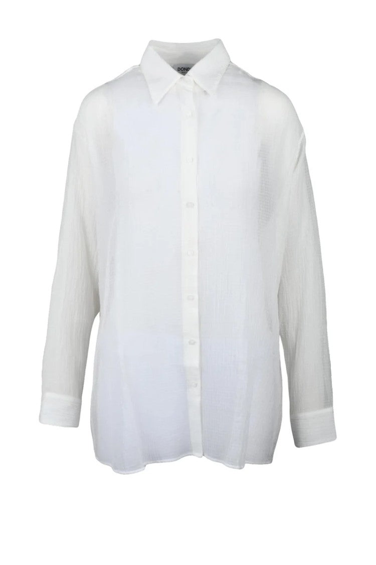 Dondup Oversized Brushed Shirt Cotton/Silk - White