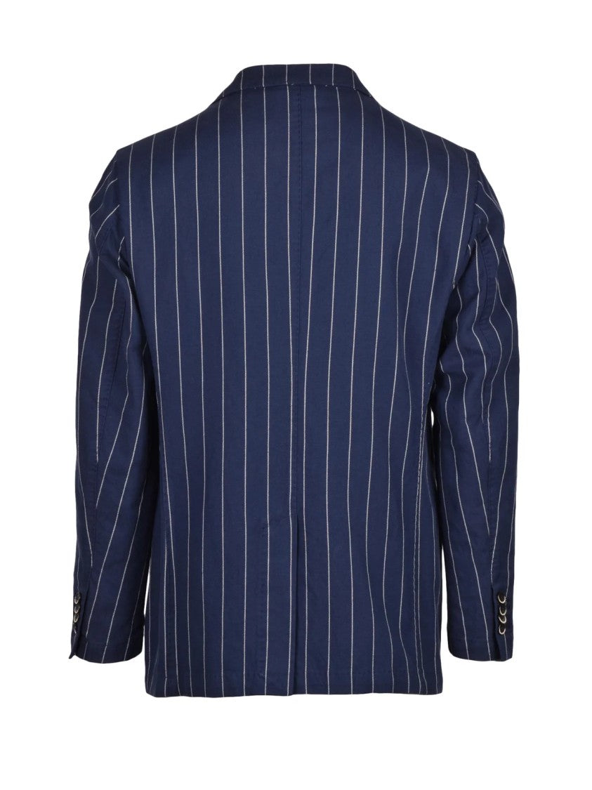 Luigi Bianchi Round Jacket Linen/Cotton - Blue