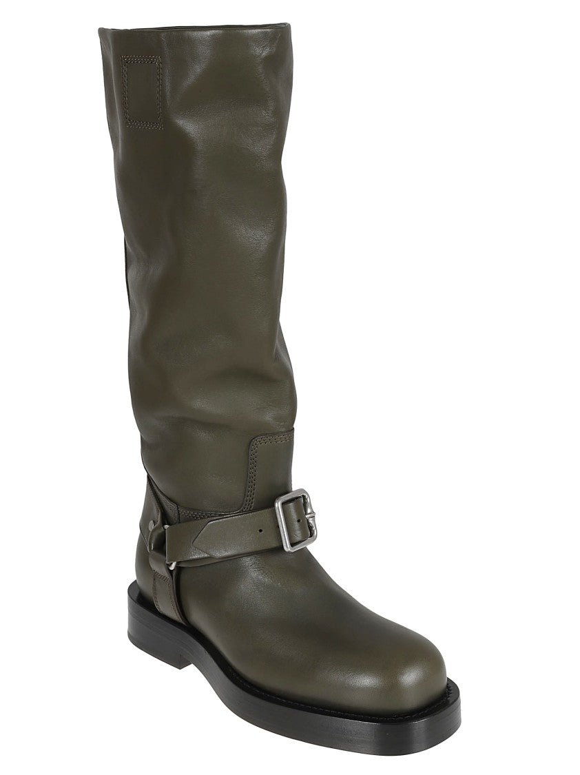 Burberry Tall Green Leather Boots