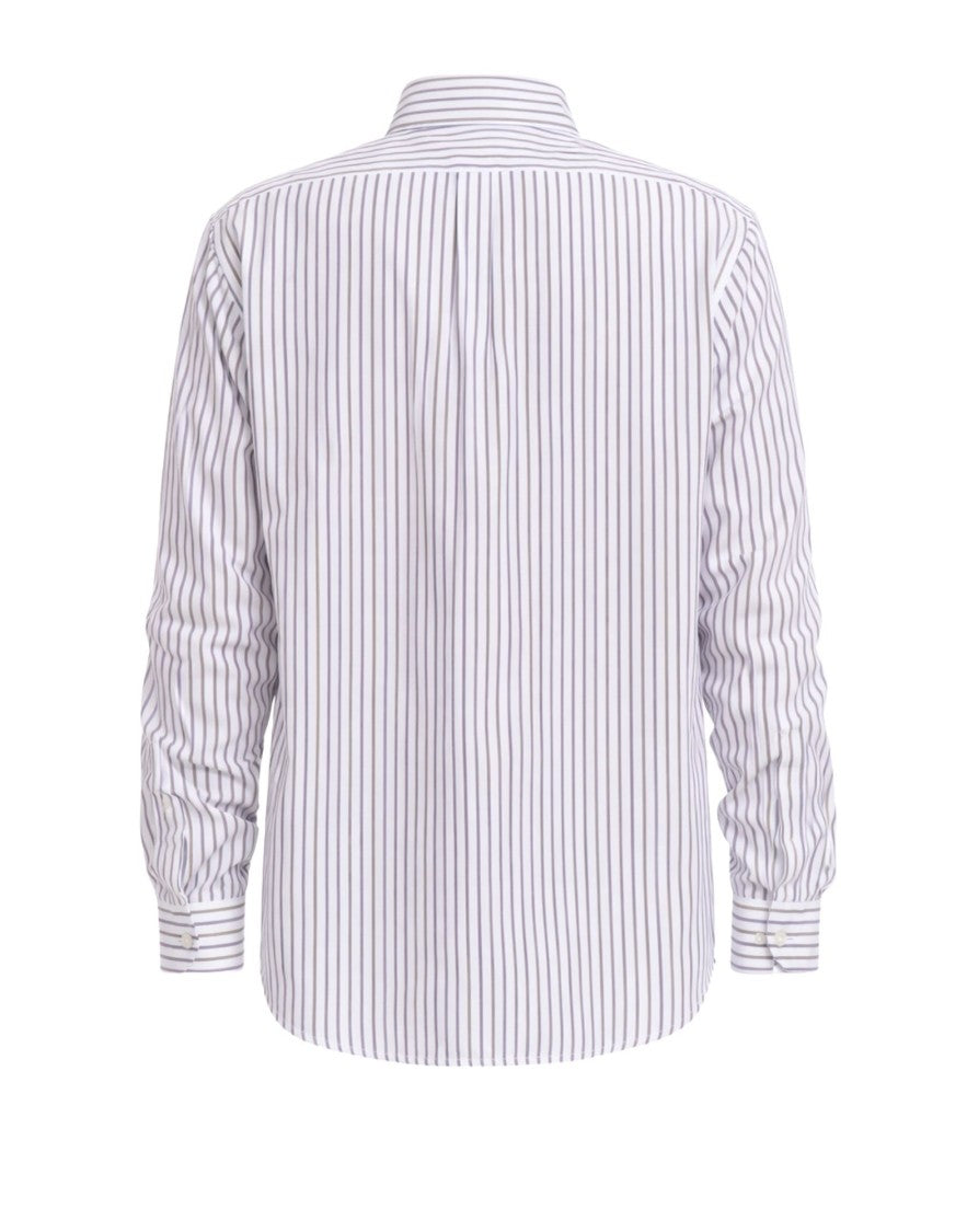 Cellar Door Sage Men’S Striped Cotton Shirt