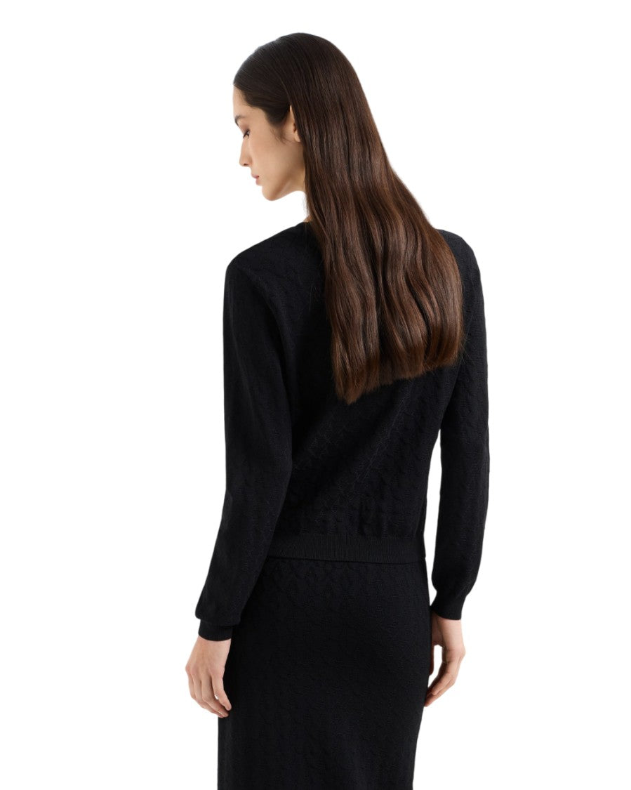 Armani Exchange Fine Knit Sweater With Classic Round Neck