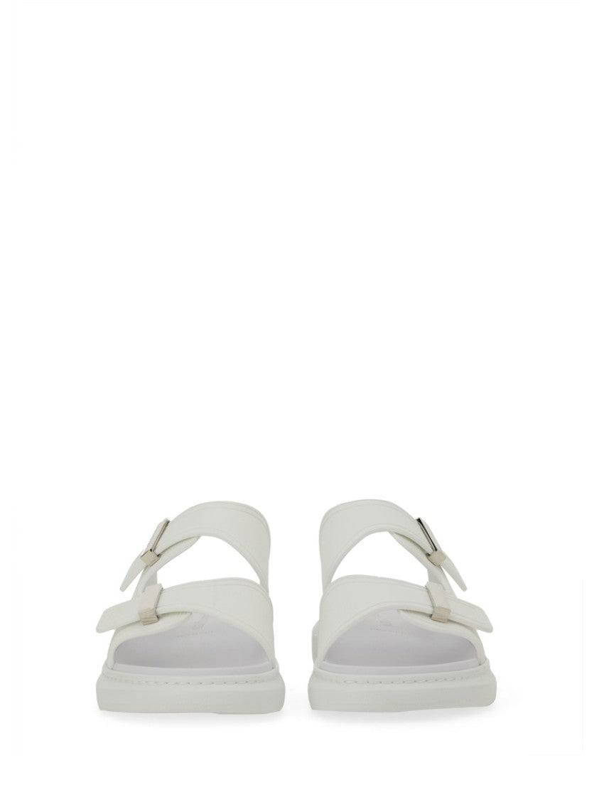 Alexander Mcqueen Matte Contoured Footbed Double Buckle Sandals