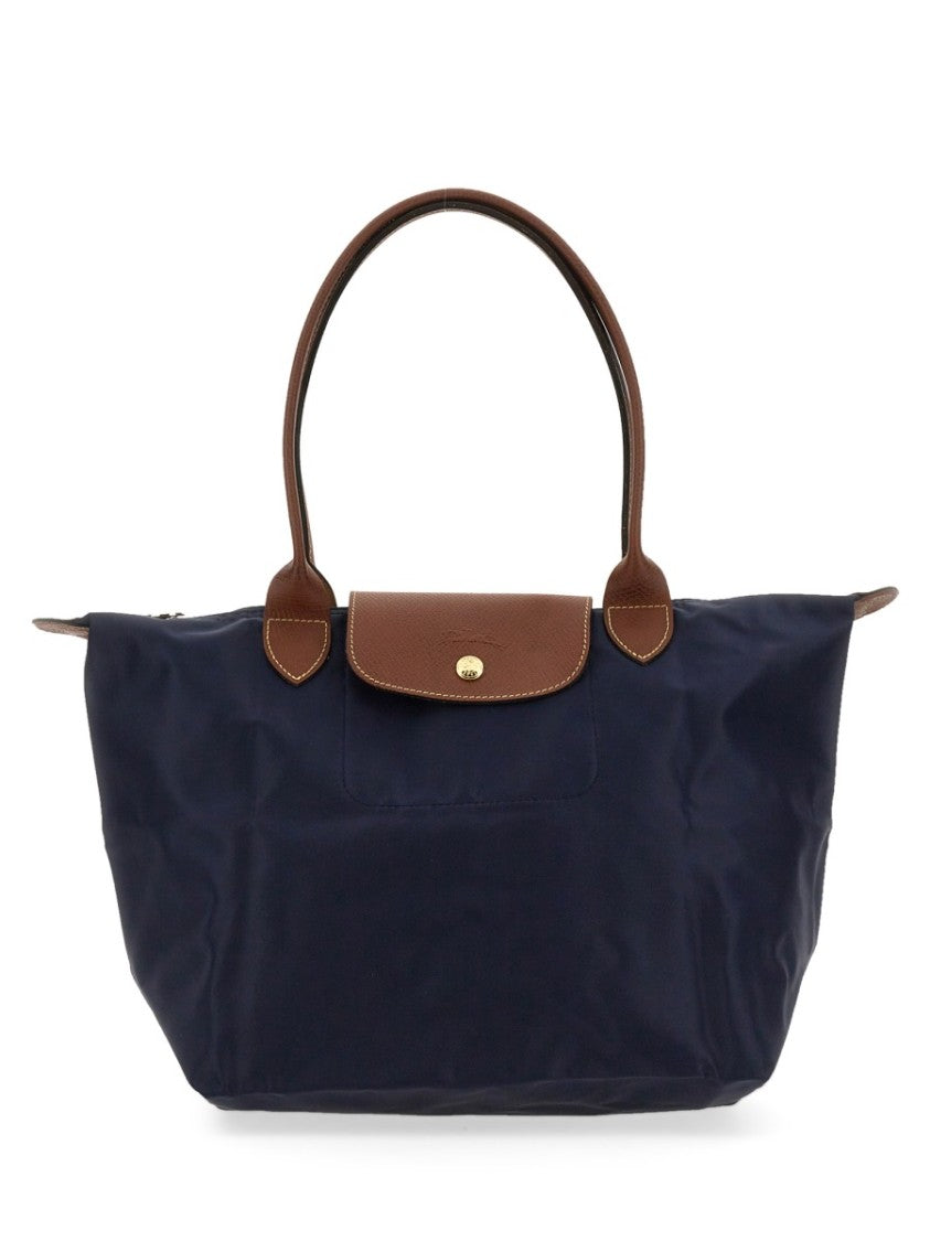 Longchamp Le Pliage Original Medium Leather-Accent Tote Bag