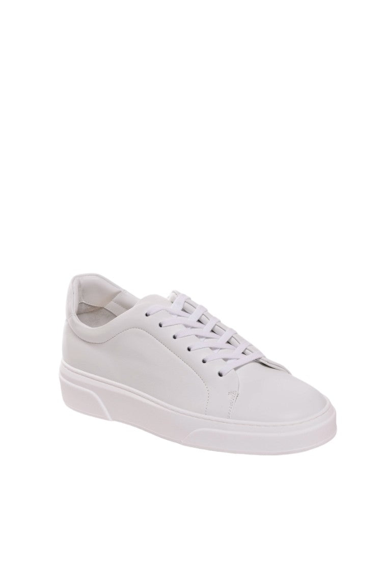 Pantofola D'oro White Calf Leather Padded Collar Sneakers